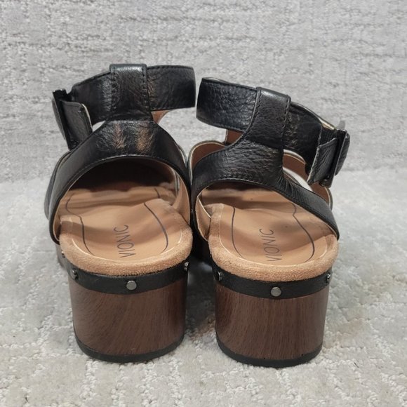 VIONIC Day Faye Womens Size 7 Black Ankle Strap Leather Comfort Fisherman Shoe - Picture 9 of 12